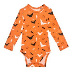 Posh Peanut - Hendrix Orange Bats L/S Bodysuit